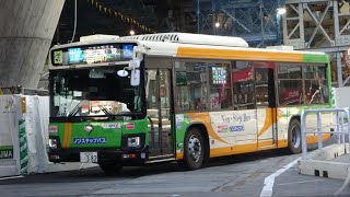 3【FHD30p】都営バス 2PG-LV290N3 [都01](T01) 渋谷駅→南青山七丁目･六本木駅･赤坂アークヒルズ経由→新橋駅 車窓･走行音 '19年12月1日