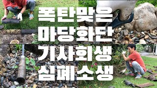 가드닝. 장마철 꽃밭 관리. 마당 리모델링. 폭우. 중년취미. Gardening.Flower garden during the rainy season. Yard remodeling.