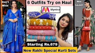 🌻Myntra Kurti/Kurta Set Haul Starting Rs.679|😃Myntra Rakhi Special Haul| Myntra Haul