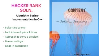 5: Diagonal Difference | Hackerrank C++ Algorithm Solution