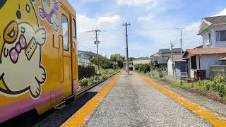 島原鉄道のカフェトレインとさっちゃん号、島原市の三会駅を通過！