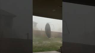 Strong Winds Send Trampoline Flying During Storm