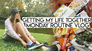 MONDAY GETTING MY LIFE TOGETHER ROUTINE | huge grocery haul and getting work done!
