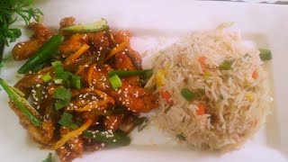 Chicken Chilli Dry With Egg Fried Rice | Restaurant Style Chilli Chicken Dry