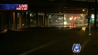 Flooded roadways in Corpus Christi