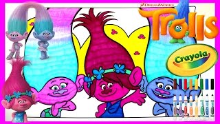 TROLLS MOVIE | POPPY, SATIN & CHENILLE | Crayola Giant Coloring Book | CutiePieToySurprise