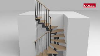 Main staircase DUBAI from DOLLE in halv turn | Classic banister