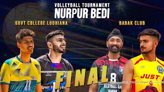 Final Govt College Ludhiana vs Babak Club Noorpur Bedi Volleyball Cup  @PunjabSportsLive.