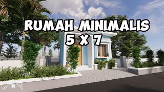 Desain Rumah Minimalis 3D Ukuran 5 x 7 M - House Design