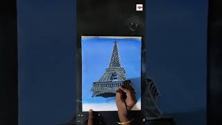 Eiffel Tower Painting Step by Step Tutorial for Beginners |Easy Eiffel Tower Painting for beginners
