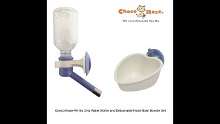 Choco Nose No Drip Dog/Cat Water Bottle and Food Bowl Set