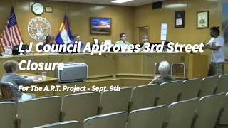 La Junta City Council Approves 3rd Street Closure for The A.R.T. Project on Sept. 9, 2023