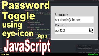 Password Toggle Using Eye-Icon In JavaScript | JavaScript Project For Students | #SmartCode