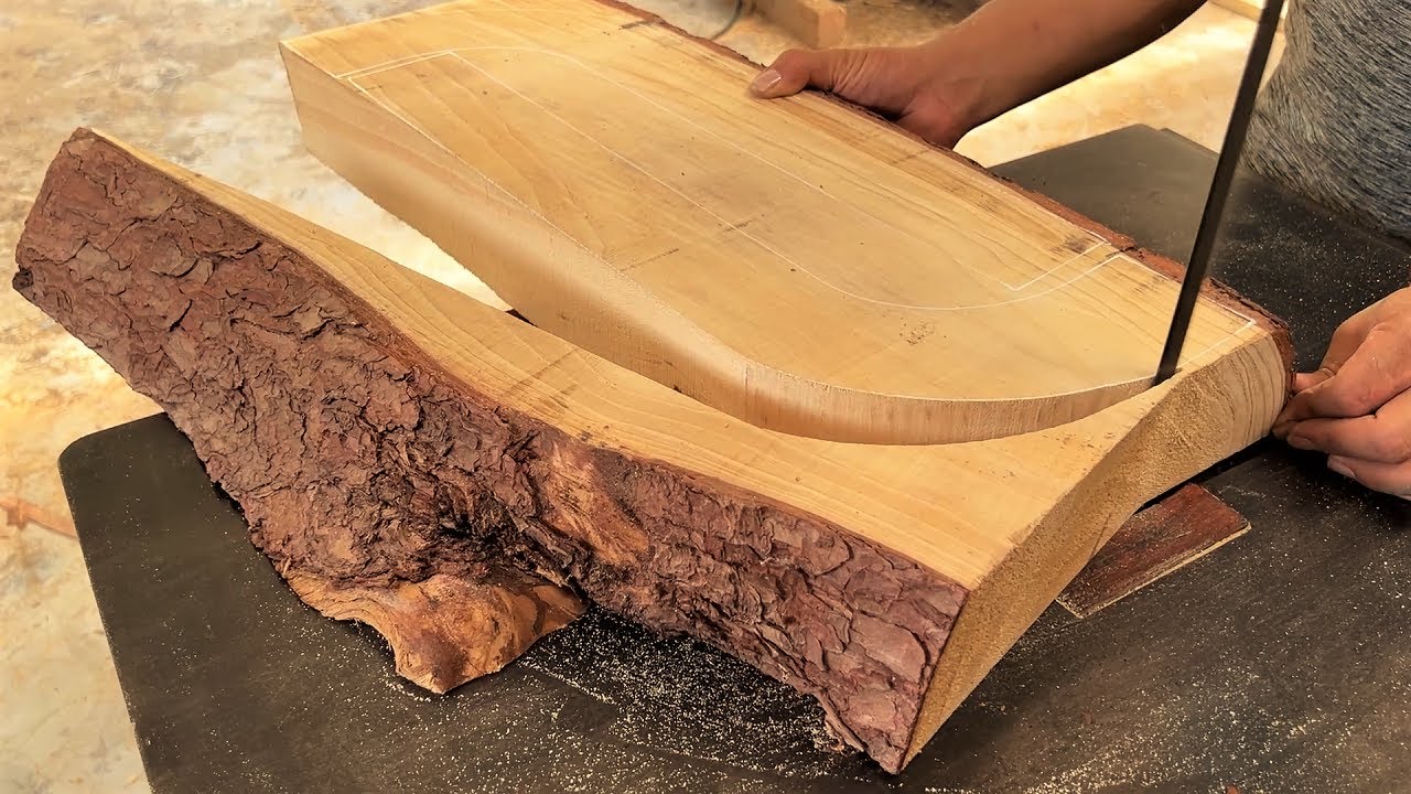 Extremely Ingenious Skills Curved Woodworking Crafts Worker || Glass Coffee Table Wood Furniture