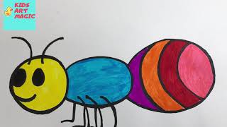 RAINBOW ANT DRAWING KIDS TUTORIAL