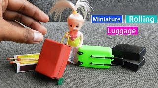 Miniature Rolling Luggage Toy for kids - Matchbox Crafts | Easy Doll Furniture DIY