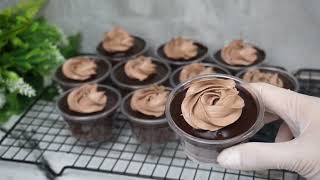 Easy Chocolate sauce and Chocolate wripped cream เค้กกระปุก รสช็อคโกแลต