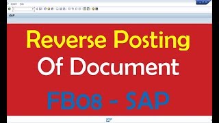 Reverse Posting of Document - FB08 - SAP