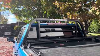 BackRack headache rack integrated with a Retrax PowerTrax Pro XR Tonneau  and Yakima rack.