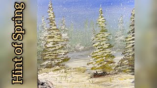 Beginners  Acrylic painting Winters Day