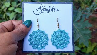 How to make Beautiful Crochet Simple Pattern Earrings in just 8 mins | Easy Step by Step Tutorial