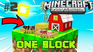 Making Farms In One Block || Minecraft pocket edition One Block series #2