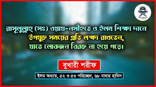 রাসূলুল্লাহ্ (সঃ) ওয়ায-নসীহতে উপযুক্ত সময়ের প্রতি লক্ষ্য রাখতেন, যাতে লোকজন বিরক্ত না হয়ে পড়ে।