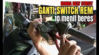 cara ganti switch rem belakang Honda BeAT STREET @Bengkel_satset