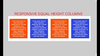 How To Create Responsive Equal Height Columns With Css only