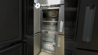 Xinya refrigeration four-doors non-pillar commercial kitchen upright chiller refrigerator. #china