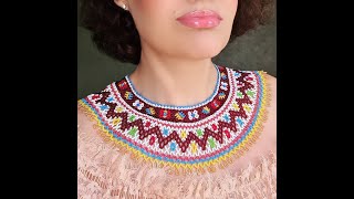 Ексклюзив. Автентична силянка українська кольє з бісеру широка. Beaded Necklace 🎉🎉🎉