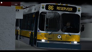 MBTA ROBLOX: Driving a very dirty 2006 New Flyer D40LF on Route 86 to Reservoir #0601