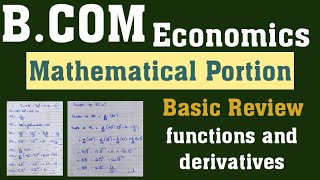 B.com Economics Mathematical Portion / Derivatives / Math Portion/ Education Hub Pakistan