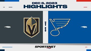 NHL Highlights | Golden Knights vs. Blues - December 6, 2023