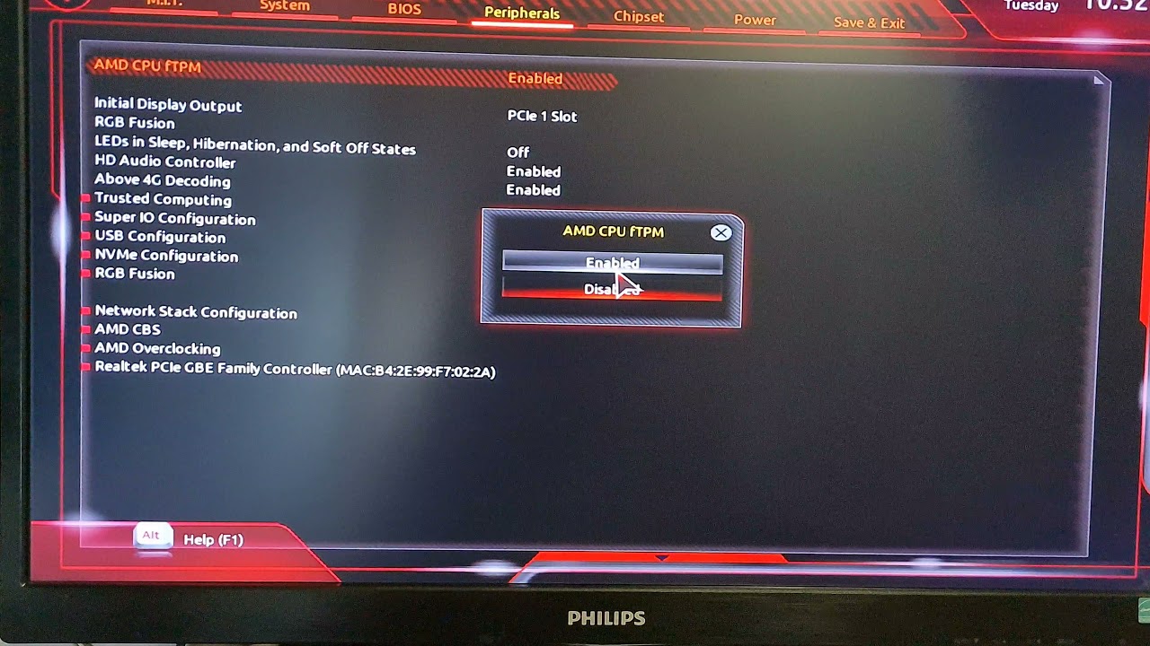 TPM Gigabyte Bios