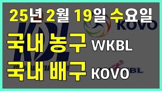 [오후분석] 2월 19일 수요일 KOVO WKBL 경기 분석 #스포츠분석 #토토분석 #농구분석 #배구분석 #NBA분석