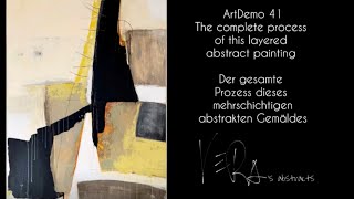 ArtDemo N°41  Complete process of an layered abstract painting #english #deutsch #abstract