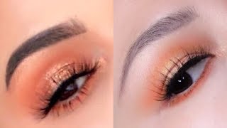 *12天重創作眼妝* Day 2 內雙也可以上手的橘金色煙燻眼妝示範 Holiday Orange POP Smokey Eye |Tess Chung