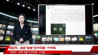 钧正平：点名“台独”分子只是一个开始