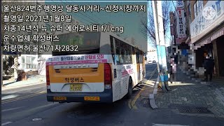 울산824번주행영상 달동사거리~신정시장까지