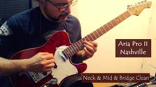 Aria Pro II 615 Mk2 Nashville Guitar - Pickups Demo