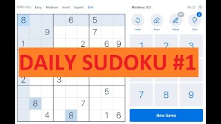 Daily Sudoku 1 - Daves solves