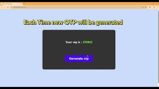 OTP Generator for Beginner using HTML, CSS and Javascript