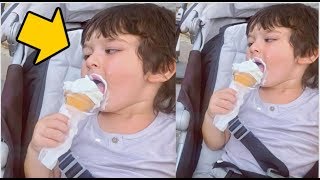 Taimur Ali Khan CUTELY Eating Ice-Cream While Mommy Kareena Kapoor Takes Video
