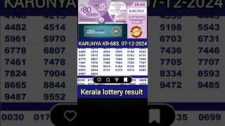 KARUNYA KR-683 | 07/12/2024 TODAY KERALA LOTTERY RESULT | KARUNYA LOTTERY RESULT | FULL RESULT