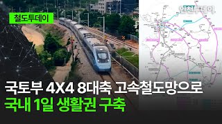 [철도투데이] 국토부 4X4 8대축 고속철도망으로 국내 1일 생활권 구축