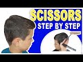 HOW TO CUT BOYS HAIR AT HOME | STEP BY STEP | SCISSOR HAIRCUT TUTORIAL FOR BEGINNERS