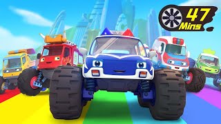 Five Little Monster Trucks | Learning Vehicles | Car Cartoon | Kids Cartoon | BabyBus - Cars World