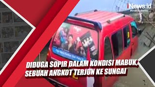 Diduga Sopir Dalam Kondisi Mabuk, Sebuah Angkot Terjun ke Sungai