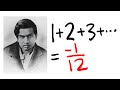 the most famous Ramanujan sum 1+2+3+...=-1/12